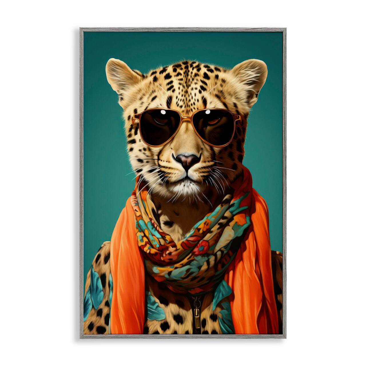 Stupell Industries Safari Glamour Leopard Framed Giclee, design by Andrea Haase